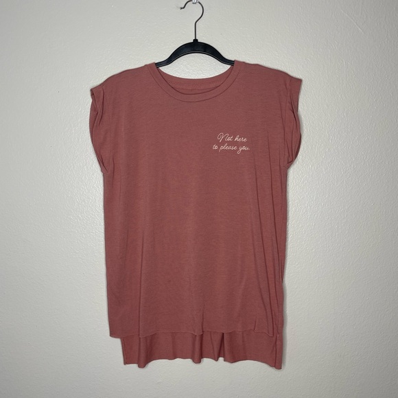 My Sister Tops - My Sister Blush Pink “Not here to please you” Feminist Tee Shirt Size Small